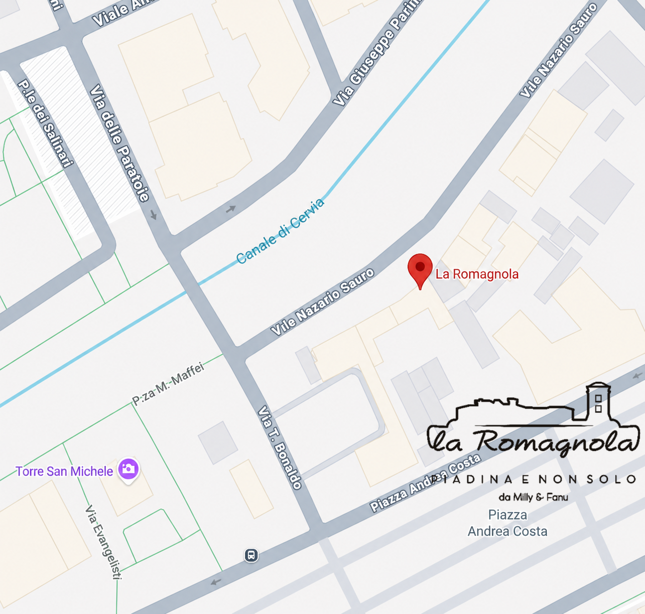 Mappa della zona di La Romagnola a Cervia